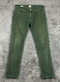 J.Crew Mens 34x32 Green Corduroy Pants 484 Slim Fit Cotton Casual Trousers
