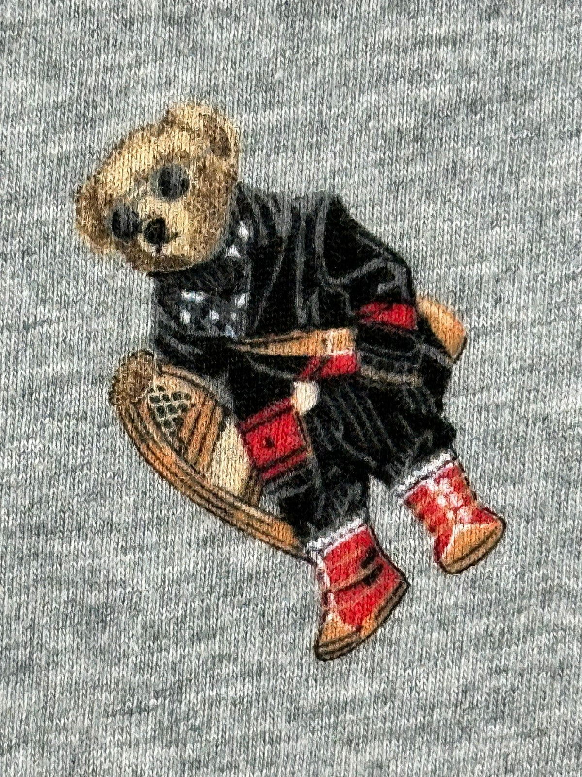 Polo Ralph Lauren Mens L Grey All-Over Print Polo Bear Sleepwear Jogger Pants