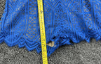 Saylor x Free People Bliss Womens M Royal Blue & Nude Lace V-Neck Romper
