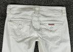 Hudson Womens Size 30 White Stretch Denim Bootcut Jeans Double Button