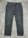 NYDJ Womens 8P Black Stretch Marilyn Straight Crop Ankle Jeans