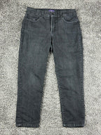 NYDJ Womens 8P Black Stretch Marilyn Straight Crop Ankle Jeans