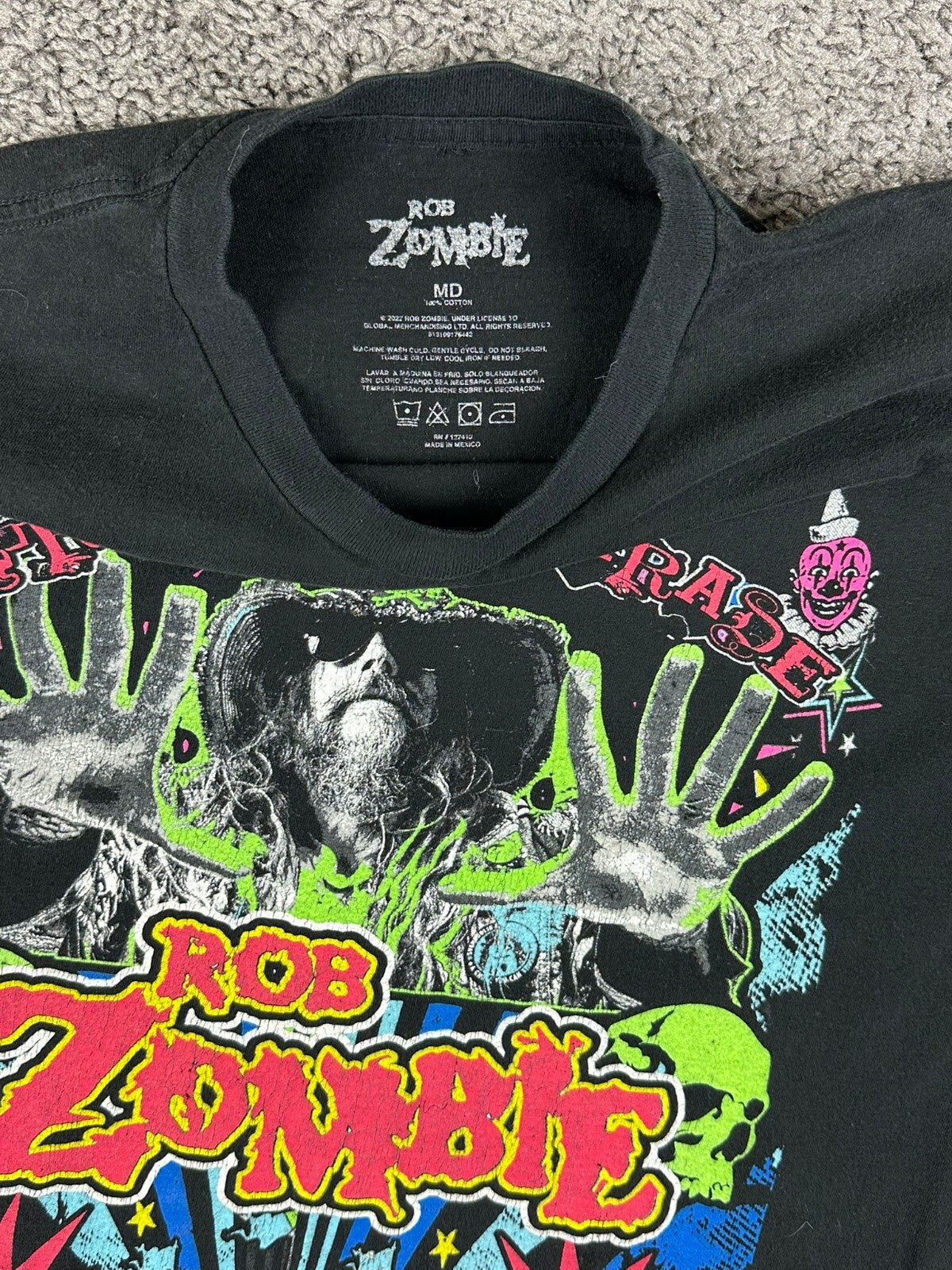 Rob Zombie Freaks on Parade 2022 Tour T-Shirt Mens M Black Concert Merch