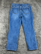 Talbots Straight Leg Jeans Womens Blue Stretch Denim Medium Wash Classic Pants 8