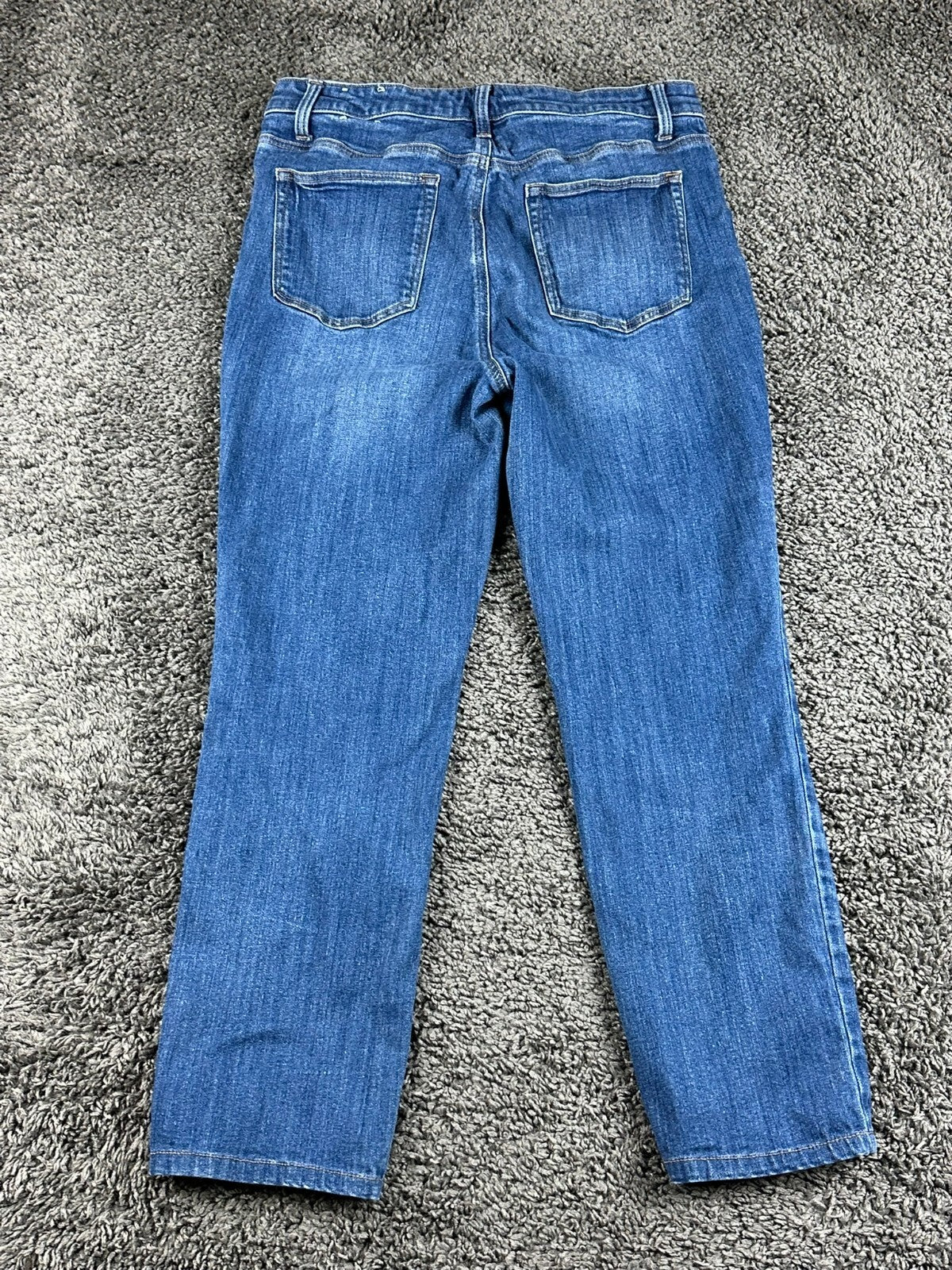 Talbots Straight Leg Jeans Womens Blue Stretch Denim Medium Wash Classic Pants 8