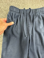 Garage Women's Small S Fleece Joggers Sweatpants Navy Blue Elastic Cinch Hem