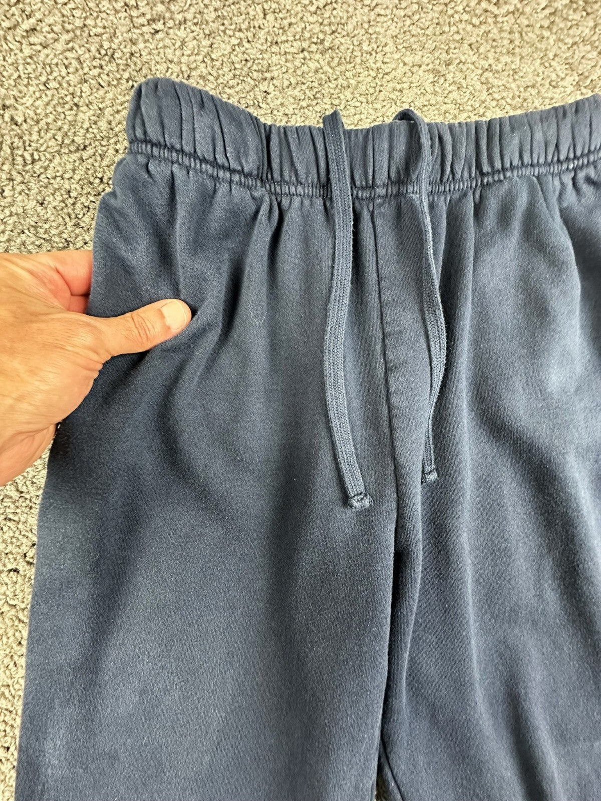 Garage Women's Small S Fleece Joggers Sweatpants Navy Blue Elastic Cinch Hem