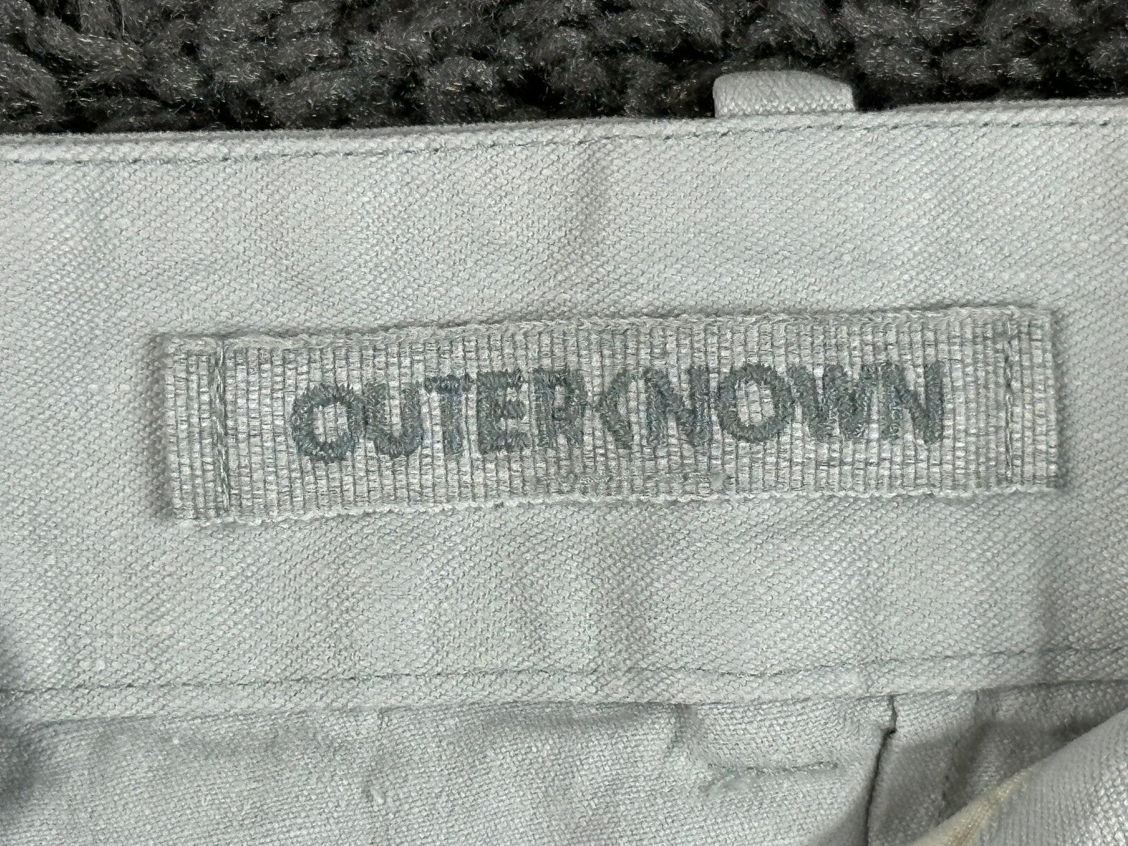 Outerknown Mens Beach Trouser Pants Gray Hemp Cotton Button Fly Sz 31