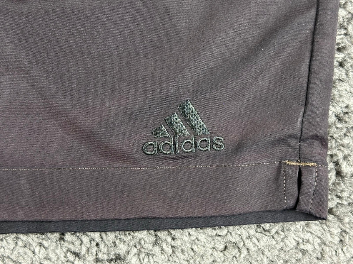Vintage Adidas Mens XL Black Tennis Golf Athletic Shorts Elastic Zip Fly Y2K