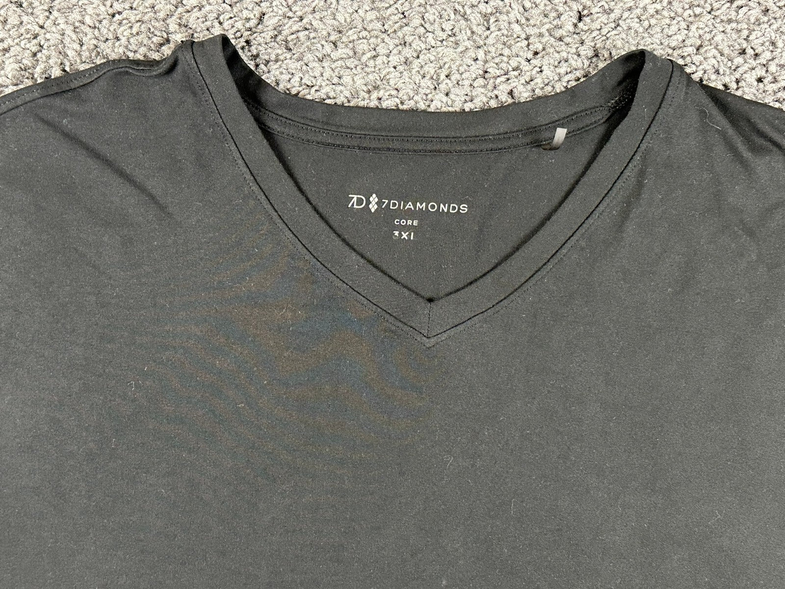 7 Diamonds Core V-Neck Short Sleeve Tee Black Mens Performance T-Shirt Sz 3XL