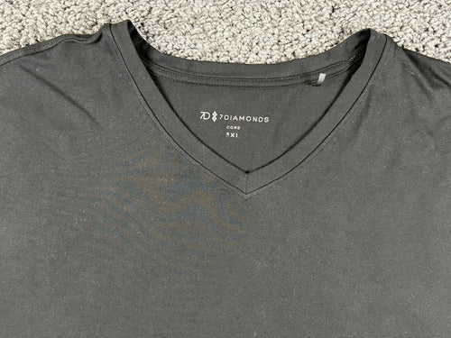 7 Diamonds Core V-Neck Short Sleeve Tee Black Mens Performance T-Shirt Sz 3XL