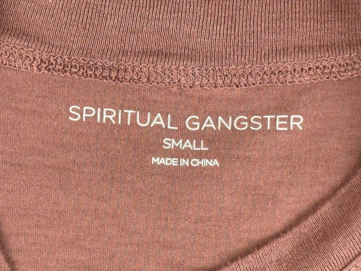 Spiritual Gangster Women's Small S Pink Embroidered Tank Top Crop Sleeveless