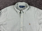 Vintage Polo Ralph Lauren Shirt Mens Classic Fit Sage Green LS Sz 18 36/37