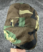 USGI Woodland Camo Cold Weather Patrol Cap 7 1/8 M81 Ear Flap Hat Vintage 1983