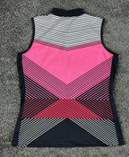 Tail Activewear Womens S Pink Geometric Sleeveless Quarter Zip Golf Top