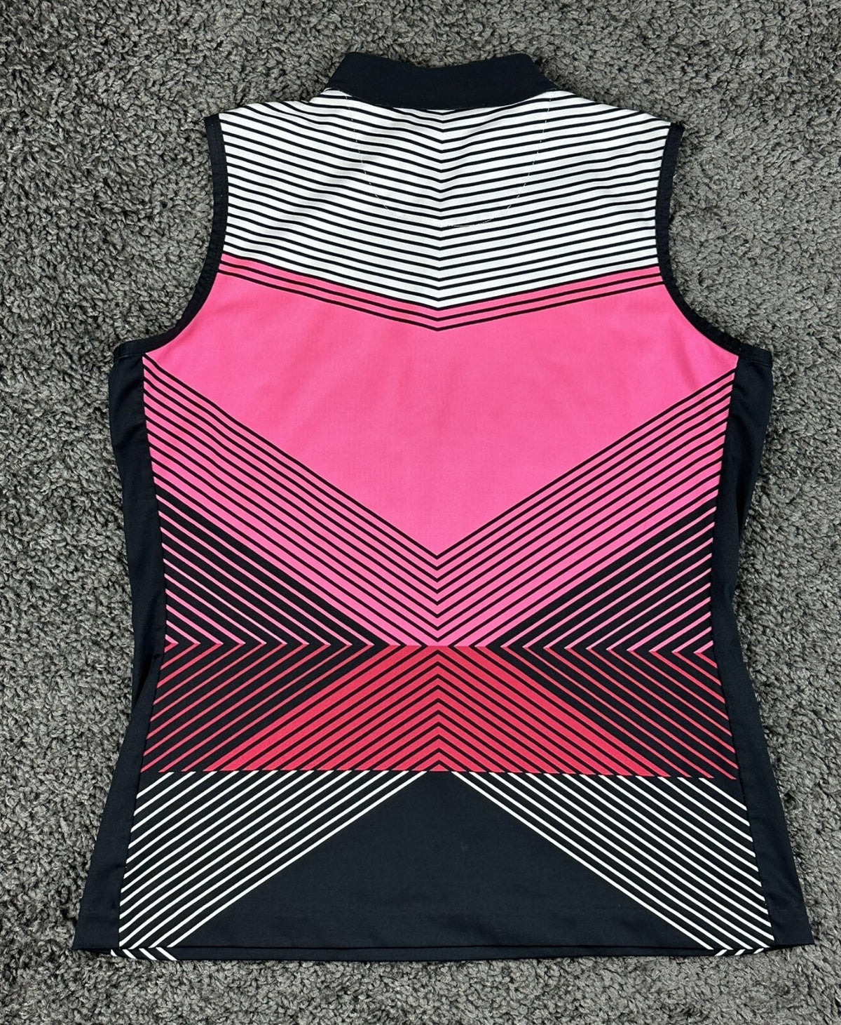 Tail Activewear Womens S Pink Geometric Sleeveless Quarter Zip Golf Top