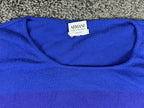 Armani Collezioni Womens Medium Blue Black Crewneck Knit Sweater Italy