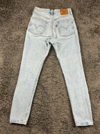 Levi's Premium Womens 24x28 501 S Skinny Jeans Light Wash Button Fly Denim