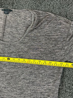 Armani Exchange Womens Large Long Sleeve Sweater Top Space Dye Gray Zip Cuffs