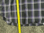Bugatchi Uomo Mens XL Black Purple Plaid Long Sleeve Button Up Shirt Casual Top