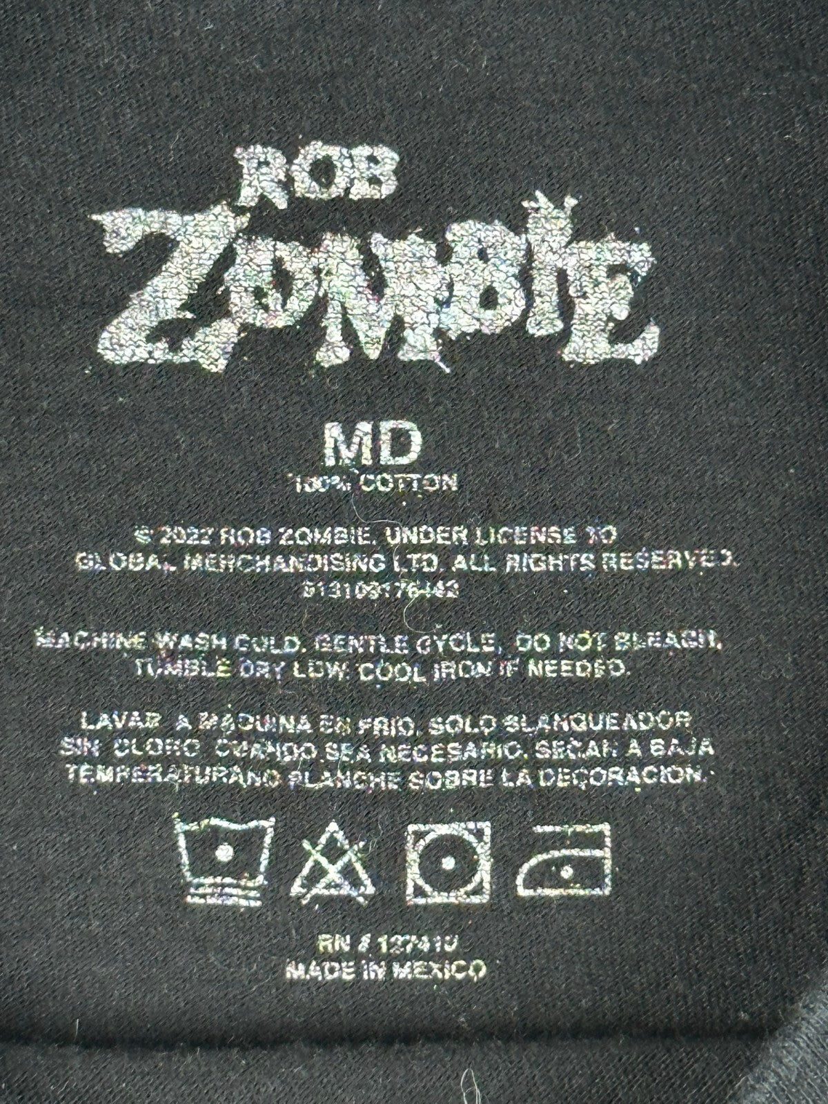 Rob Zombie Freaks on Parade 2022 Tour T-Shirt Mens M Black Concert Merch
