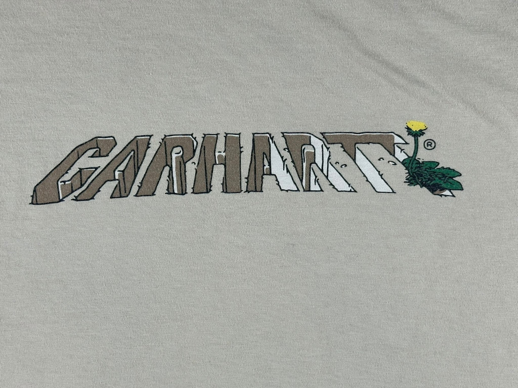 Carhartt WIP Mens XL Wall Beige Dandelion Script Organic T-Shirt