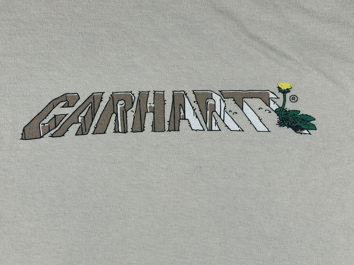 Carhartt WIP Mens XL Wall Beige Dandelion Script Organic T-Shirt