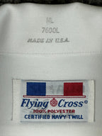 US Navy White M/L Mens Short Sleeve Uniform Shirt Flying Cross Made in USA