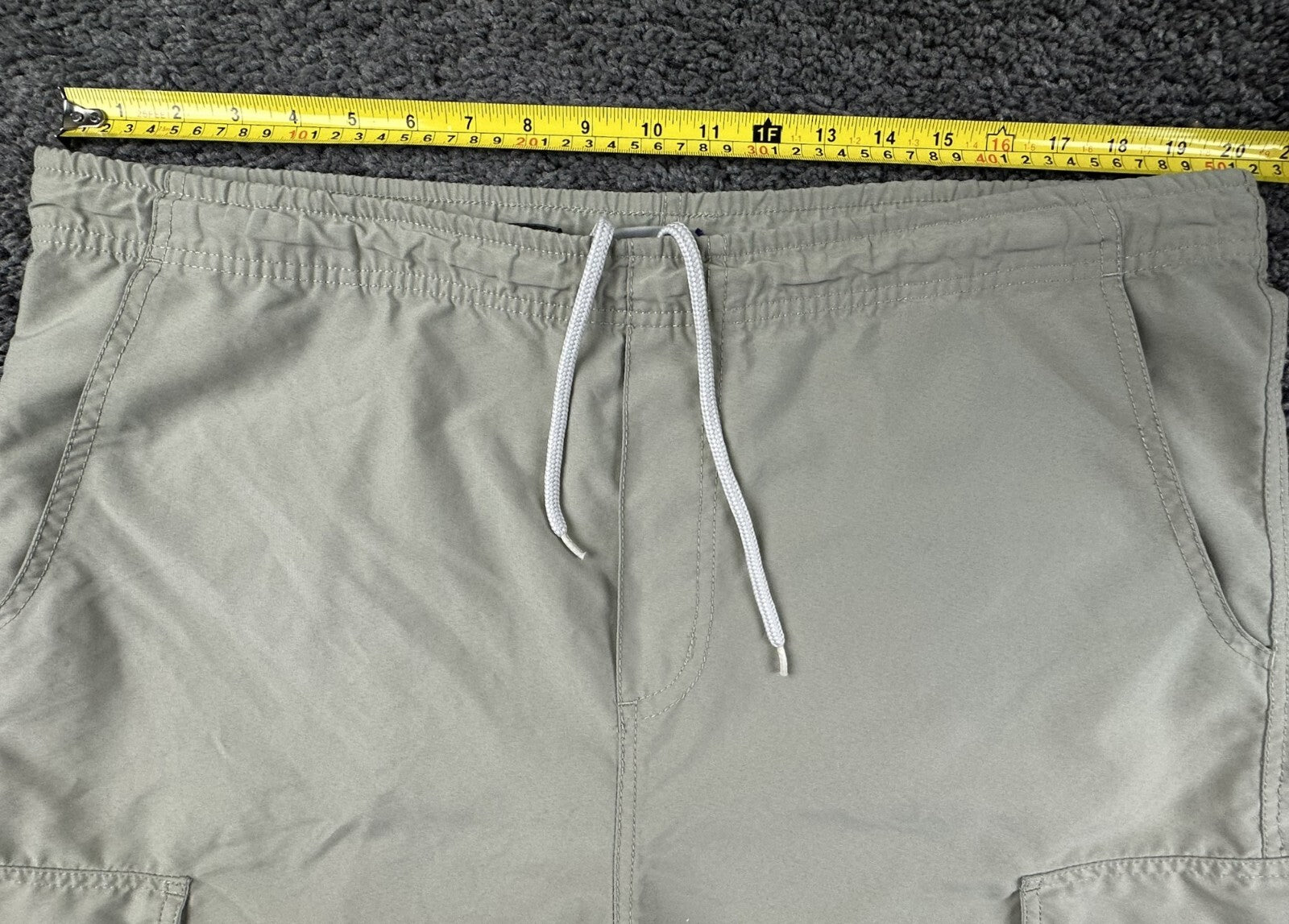Vintage Quiksilver Cargo Shorts Men 41 Waist Tan Drawstring Y2K Sz L