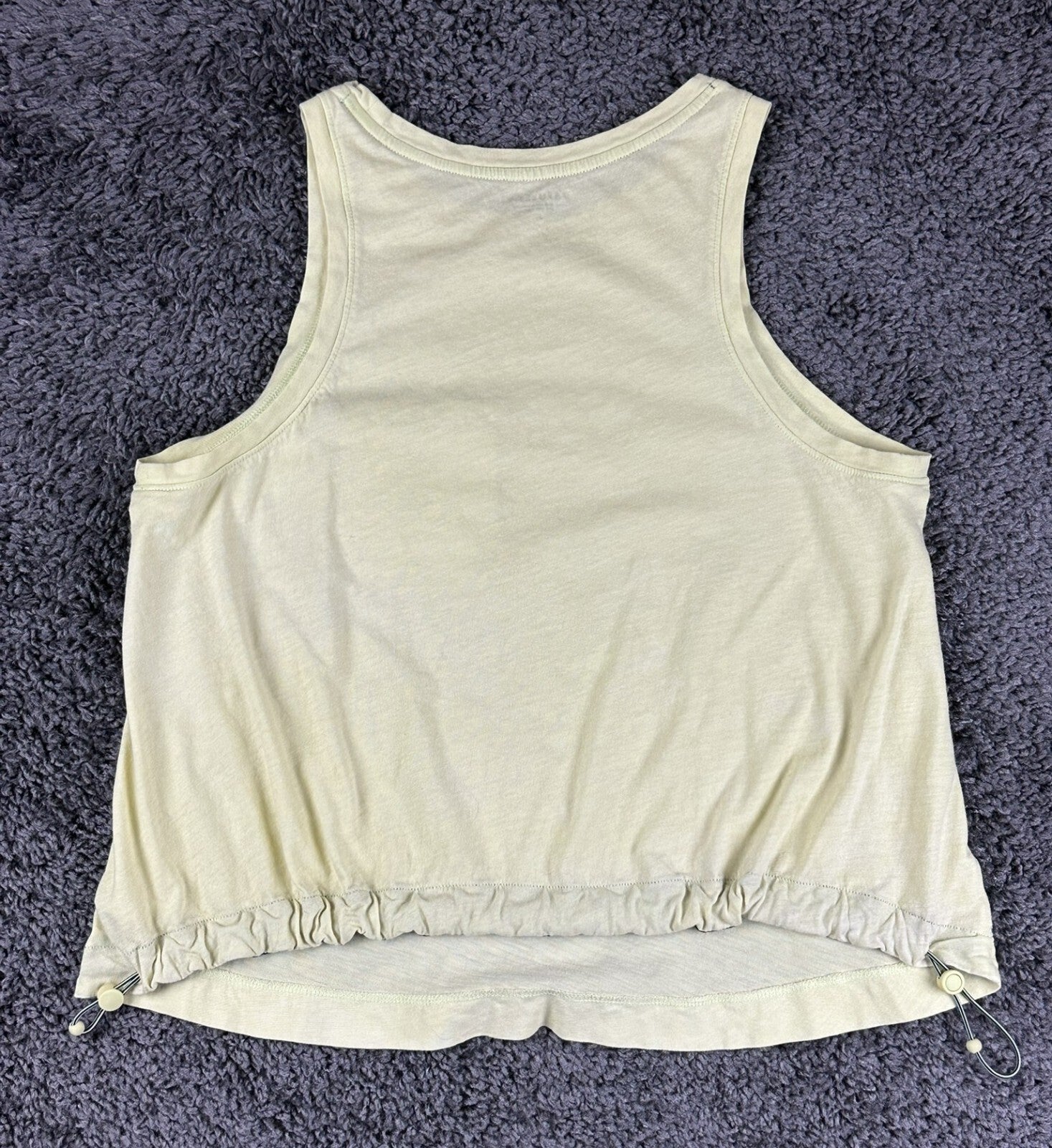 Athleta Organic Daily Bungee Tank Top Yellow Size Small Pocket Drawstring