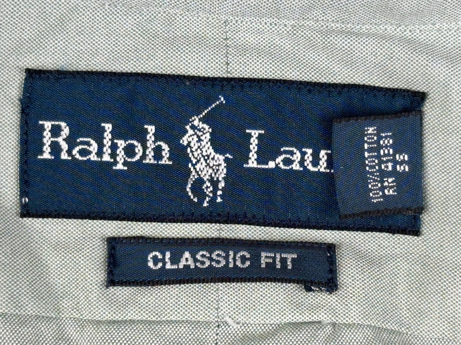 Vintage Polo Ralph Lauren Shirt Mens Classic Fit Sage Green LS Sz 18 36/37