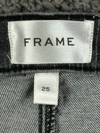 FRAME Le High Flare Jeans 25 Charcoal Pinstripe High Rise Stretch Denim Pants