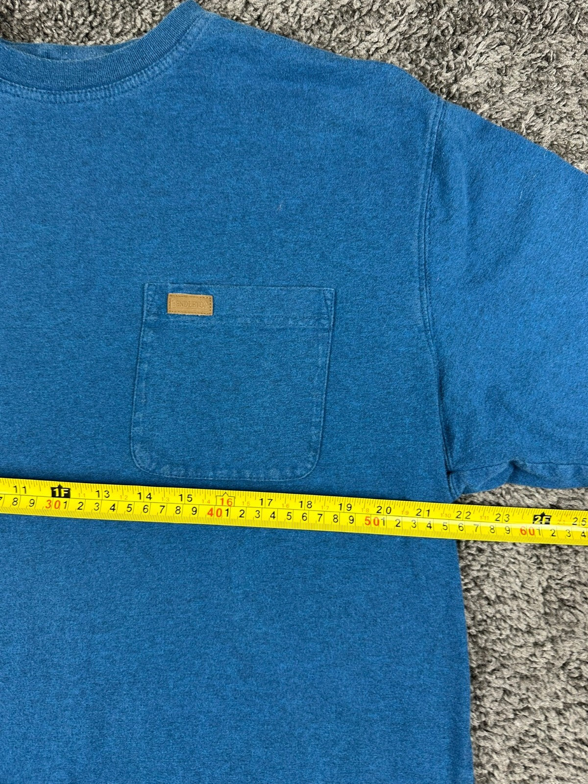 Pendleton Deschutes Mens Large L Blue Heather Short Sleeve Pocket T Shirt Tee