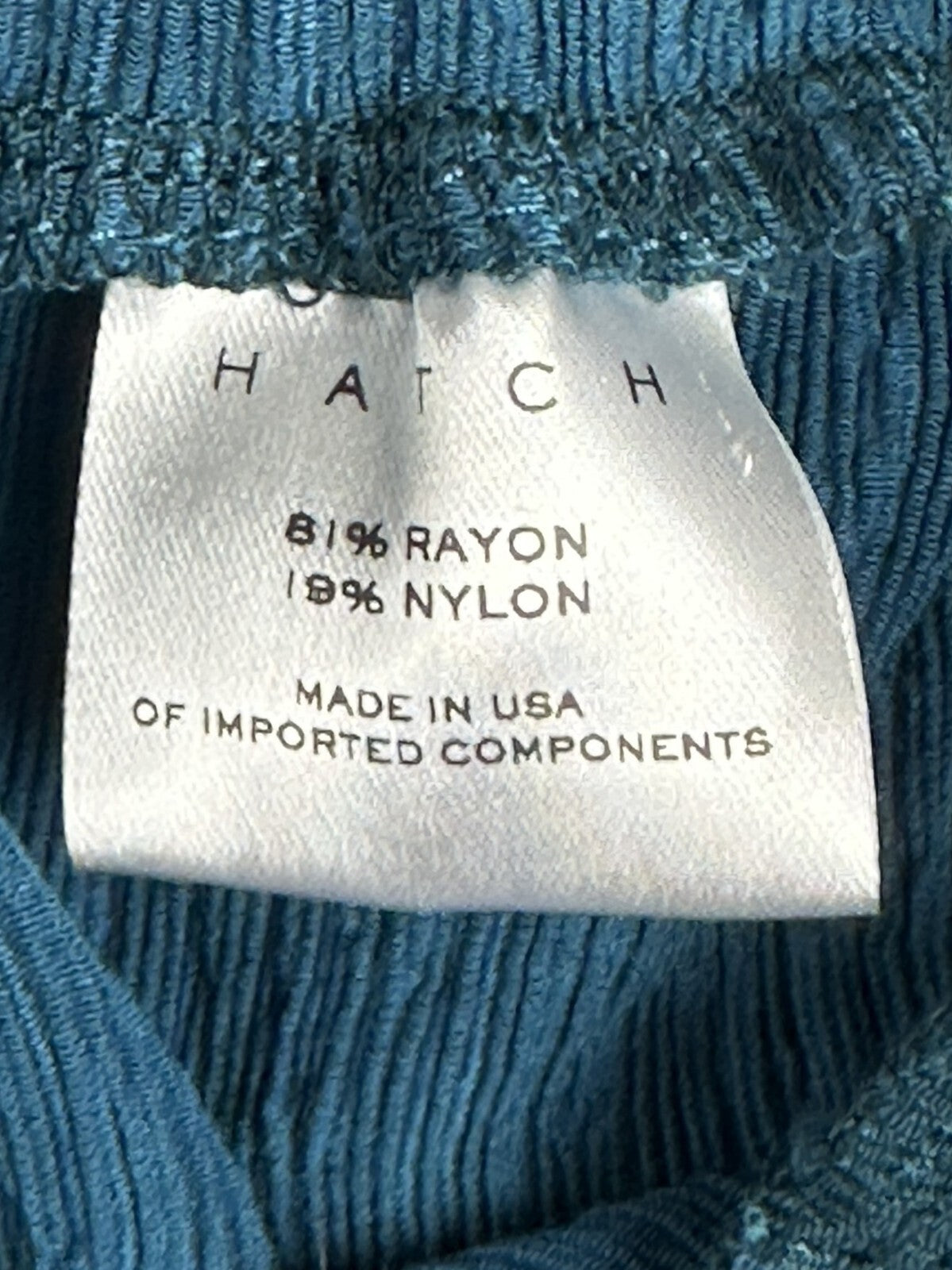 Hatch Women's Size 4 Blue Crinkle Pull-On Casual Pants Relaxed Trousers