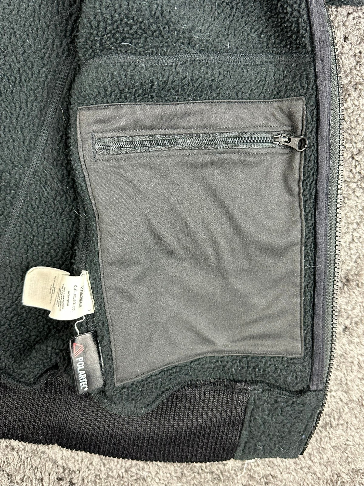 Filson Polartec Thermal Pro S Black Sherpa Fleece Jacket