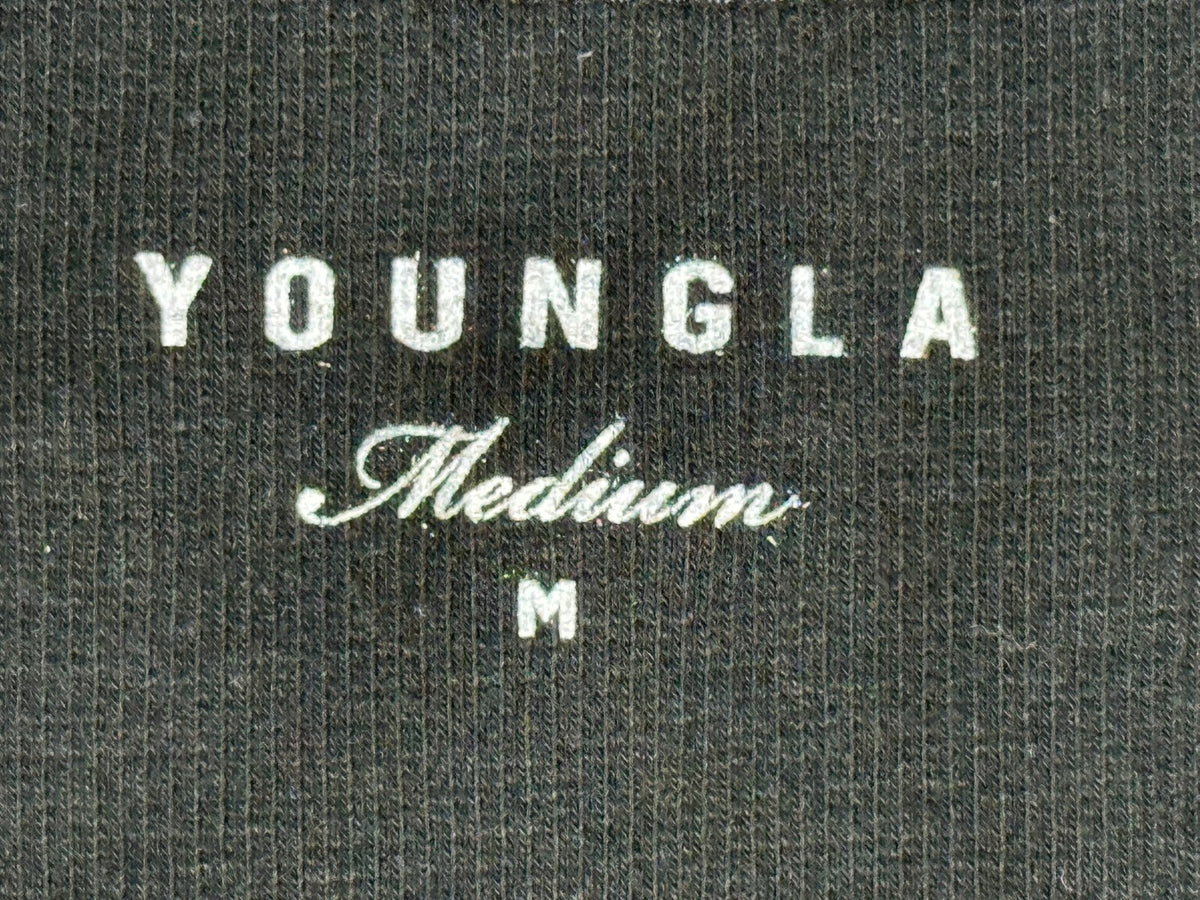 YoungLA Mens M Black Wife Lover Ribbed Tank Top Model 340 Fitness Gym Shirt