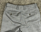 Bonobos Mens Dress Pants 29x32 Slim Fit Grey Blue Plaid Wool Blend Flat Front