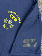 Mens XXL Navy Blue Quantico Area CPO USN Graphic T-Shirt Semper Progredi