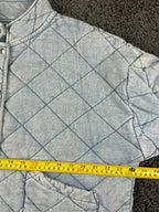 Z Supply Maya Quilted Jacket Womens Washed Indigo Blue Snap Front Shacket Sz L