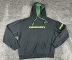 Oregon Ducks Hoodie Men Black Green Stadium Athletics Pullover Sweatshirt Sz L