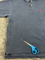 Perlis New Orleans Crawfish Polo Shirt Mens Navy Blue Peruvian Pima Cotton Sz M
