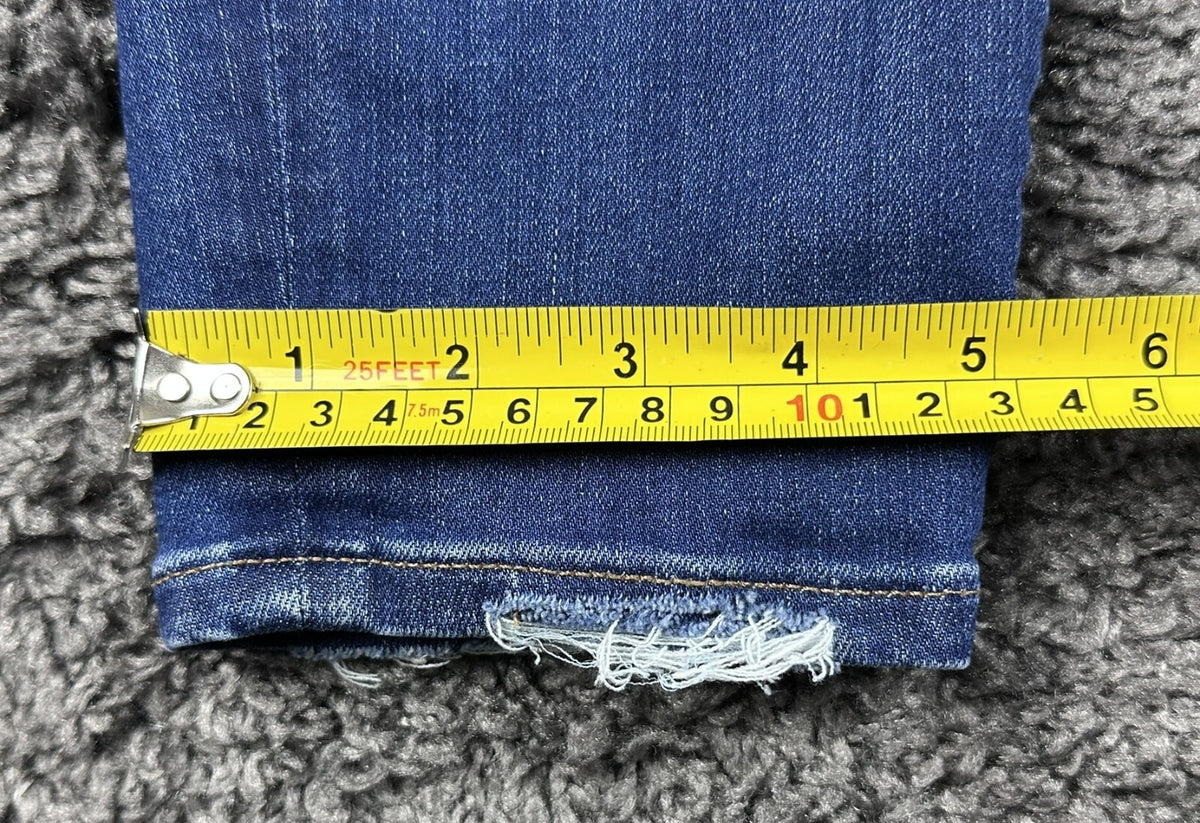 J.Crew Jeans Womens 27 Lookout High Rise Skinny Blue Distressed Hem