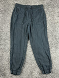 Athleta Womens Medium Black 100% Linen Pull On Jogger Pants Casual Trousers