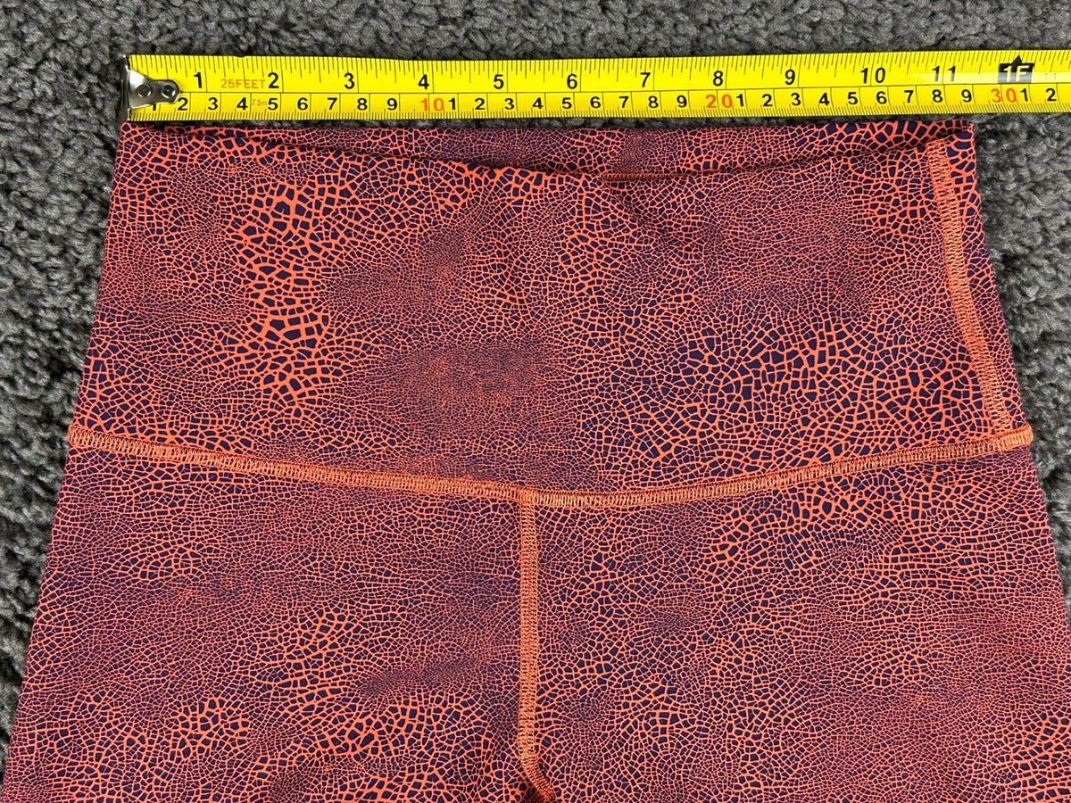 Lululemon Womens 6 Orange Crackle Fast and Free High-Rise Shorts