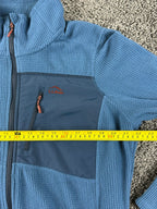 L.L.Bean Fleece Jacket Men Blue Full Zip Waffle Knit Thumbhole Cuffs Sz L