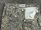 Disclosure Womens Jeans 5/27 Leopard Print  Straight Leg Cotton Denim Pants
