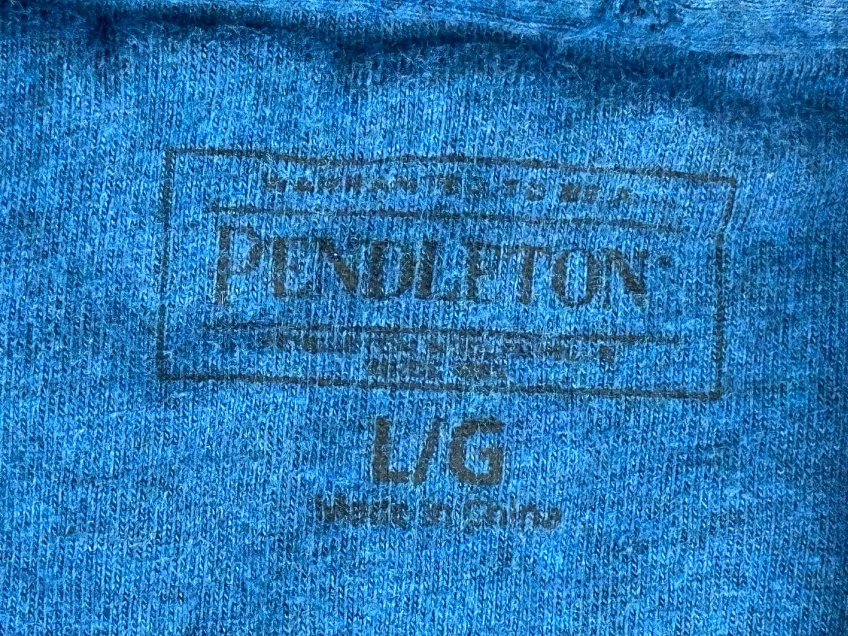 Pendleton Deschutes Mens Large L Blue Heather Short Sleeve Pocket T Shirt Tee