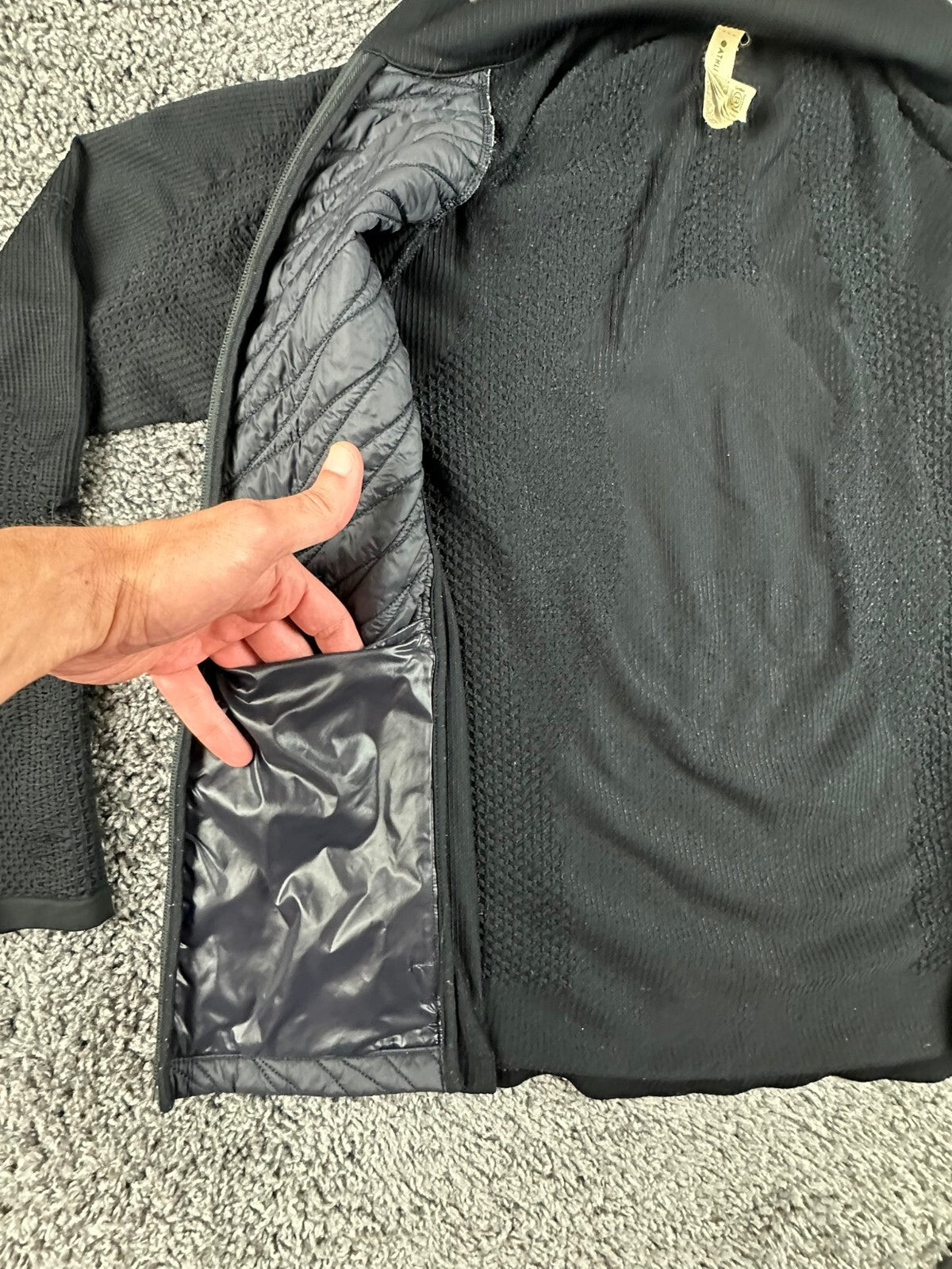 Athleta Womens XL Flurry Force Insulated PrimaLoft Jacket 2.0 Black Full Zip
