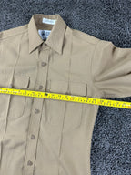 USMC Marine Corps Khaki Long Sleeve Service Shirt DLA Military Wool Blend 15/35