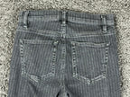 FRAME Le High Flare Jeans 25 Charcoal Pinstripe High Rise Stretch Denim Pants